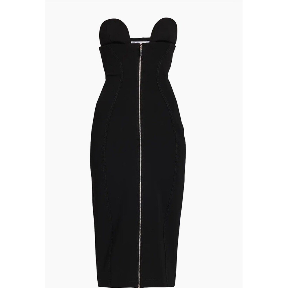 OFF-WHITE Ablohland Crepe Black Jer Midi-Dress Size 40 NWT
